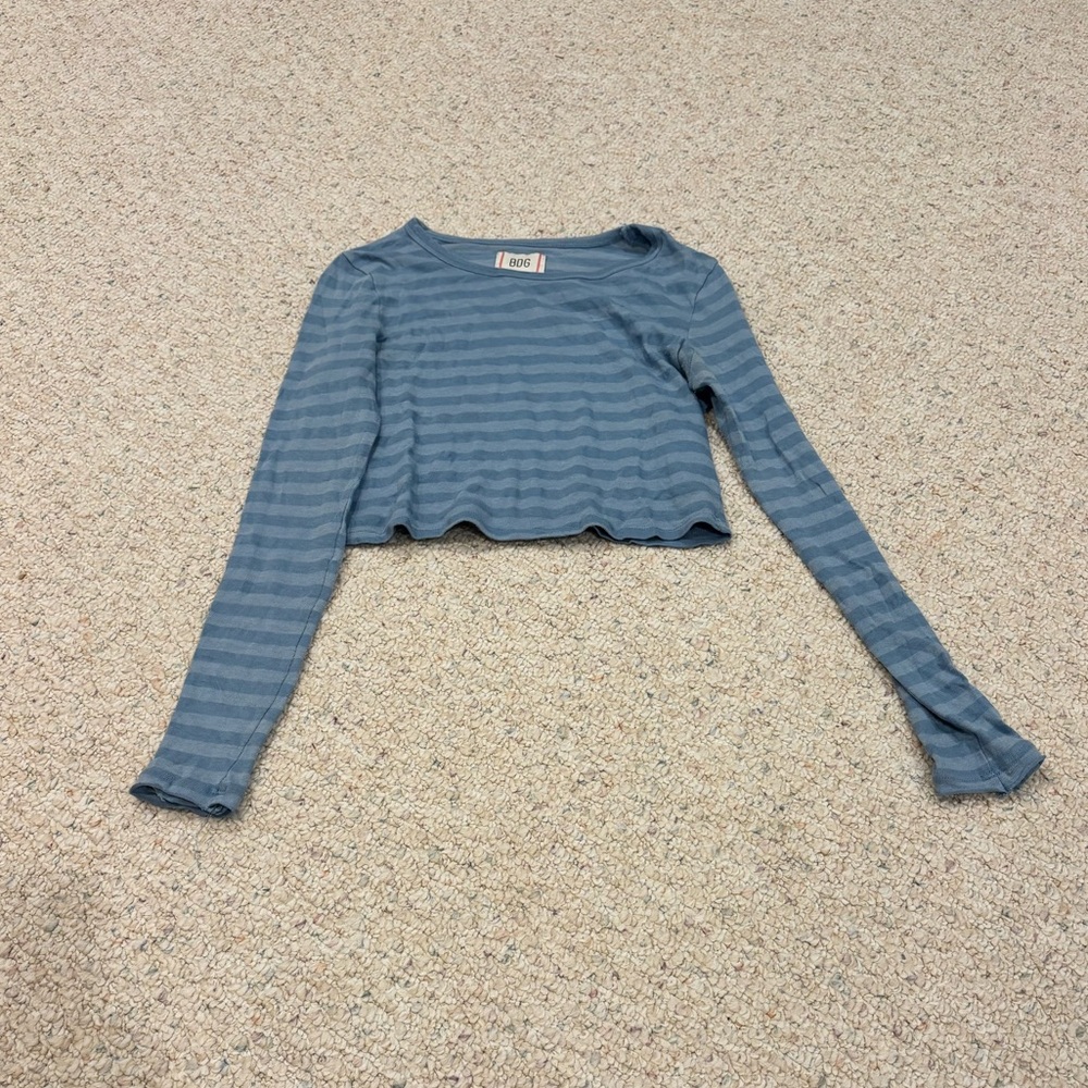 Urban Outfitters Blue Striped Long Sleeve Top